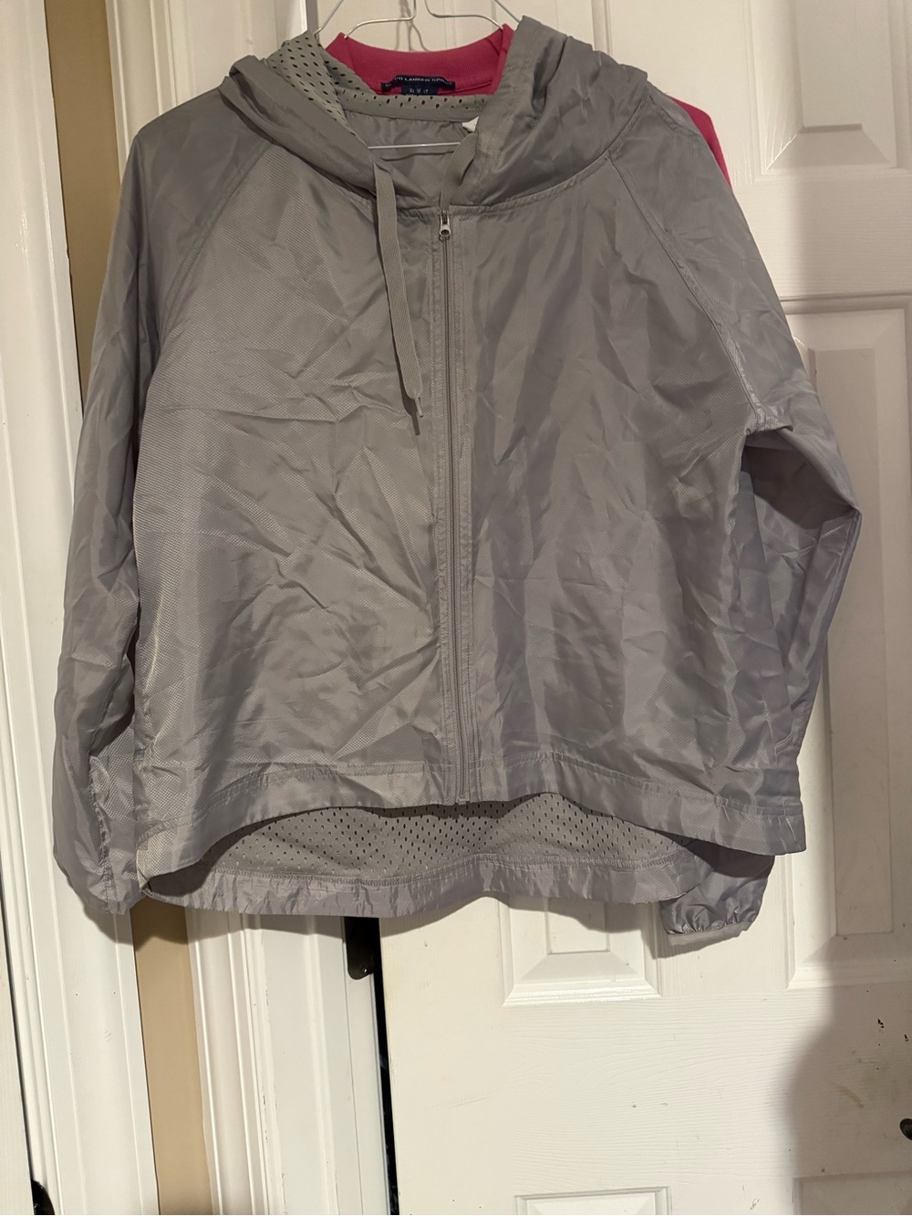 Champion Light Gray Hooded Windbreaker Jacket